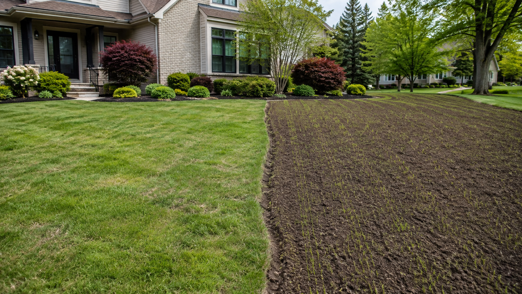 Overseeding and new grass establishment on a Southeast Michigan residential lawn